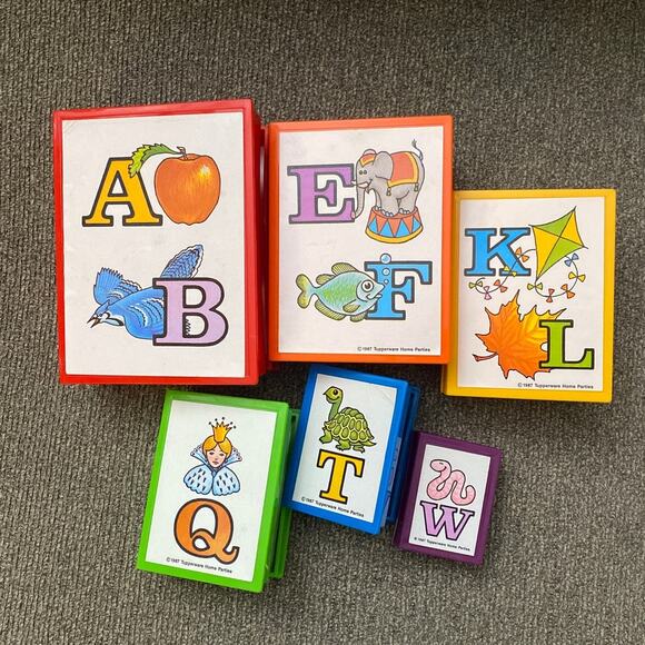 Vintage 1987 Tuppertoys Bookworm ABC Alphabet Nesting Books Kids Toy Complete - Picture 3 of 13